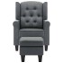 Sillón con reposapiés tela gris