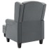Sillón con reposapiés tela gris