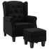 Sillón con reposapiés de tela