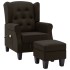 Sillón de masaje con reposapiés tela marrón