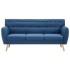 Sofá de 3 plazas tapizado de tela azul 172x70x82