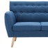Sofá de 3 plazas tapizado de tela azul 172x70x82