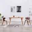 Sillas de comedor 2 uds madera curvada y cuero sintético crema
