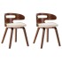 Sillas de comedor 2 uds madera curvada y cuero sintético