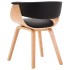 Silla de comedor de madera curvada y cuero sintético