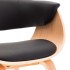 Silla de comedor de madera curvada y cuero sintético