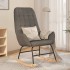 Silla mecedora de tela gris