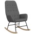 Silla mecedora de tela gris
