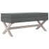 Taburete con almacenaje tela gris oscuro 110x45x49