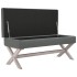 Taburete con almacenaje tela gris oscuro 110x45x49
