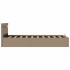 Cama canapé hidráulica LED cuero sintético capuchino 100x200