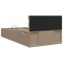 Cama canapé hidráulica LED cuero sintético capuchino 100x200