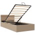 Cama canapé hidráulica LED cuero sintético capuchino 100x200