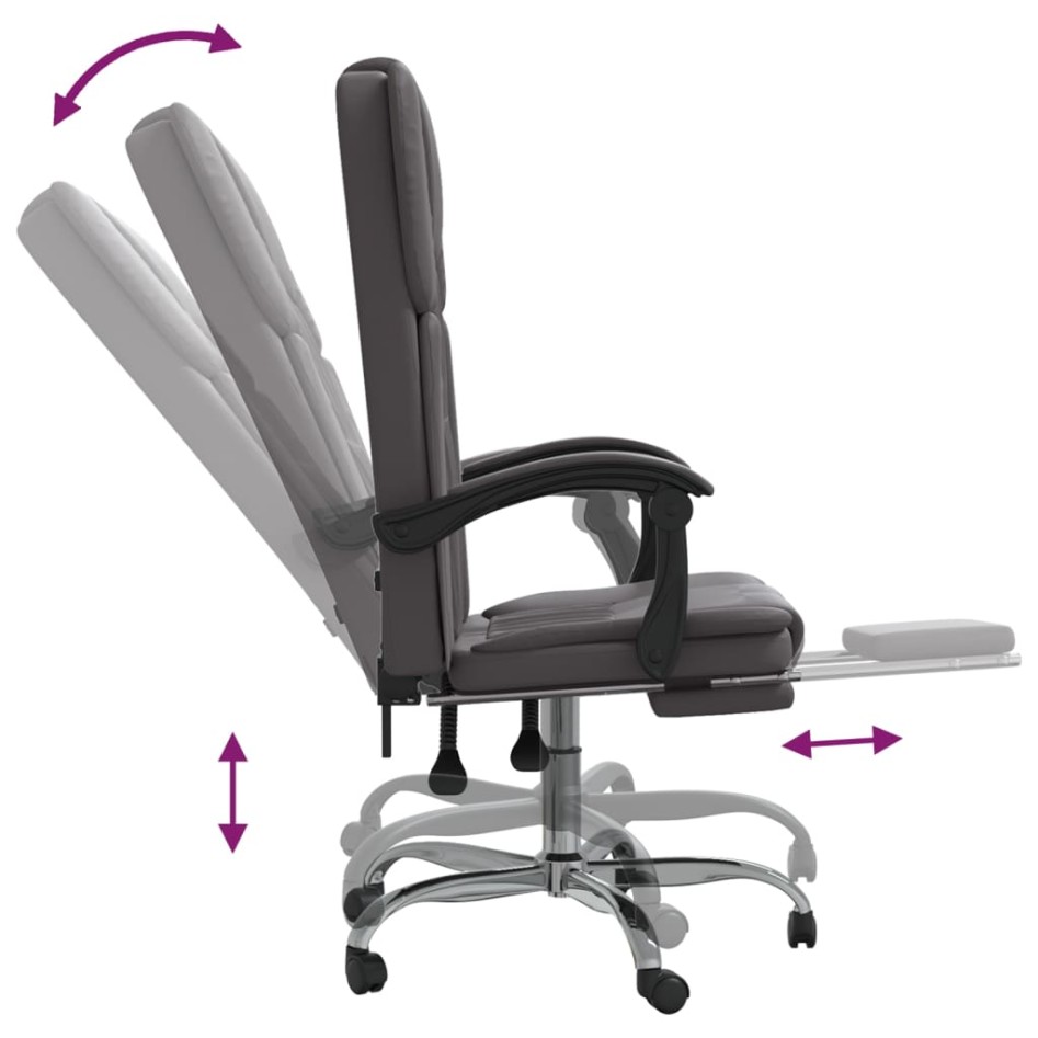 Silla de oficina reclinable cuero sintético