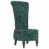 Sillón de respaldo alto con botones terciopelo verde