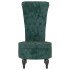 Sillón de respaldo alto con botones terciopelo verde
