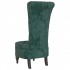 Sillón de respaldo alto con botones terciopelo verde