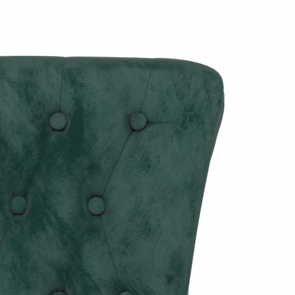 Sillón de respaldo alto con botones terciopelo verde