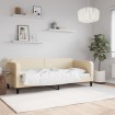 Sofá cama sin colchón tela crema 80x200 cm