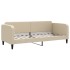 Sofá cama sin colchón tela crema 80x200