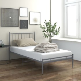Estructura de cama de metal gris 100x200