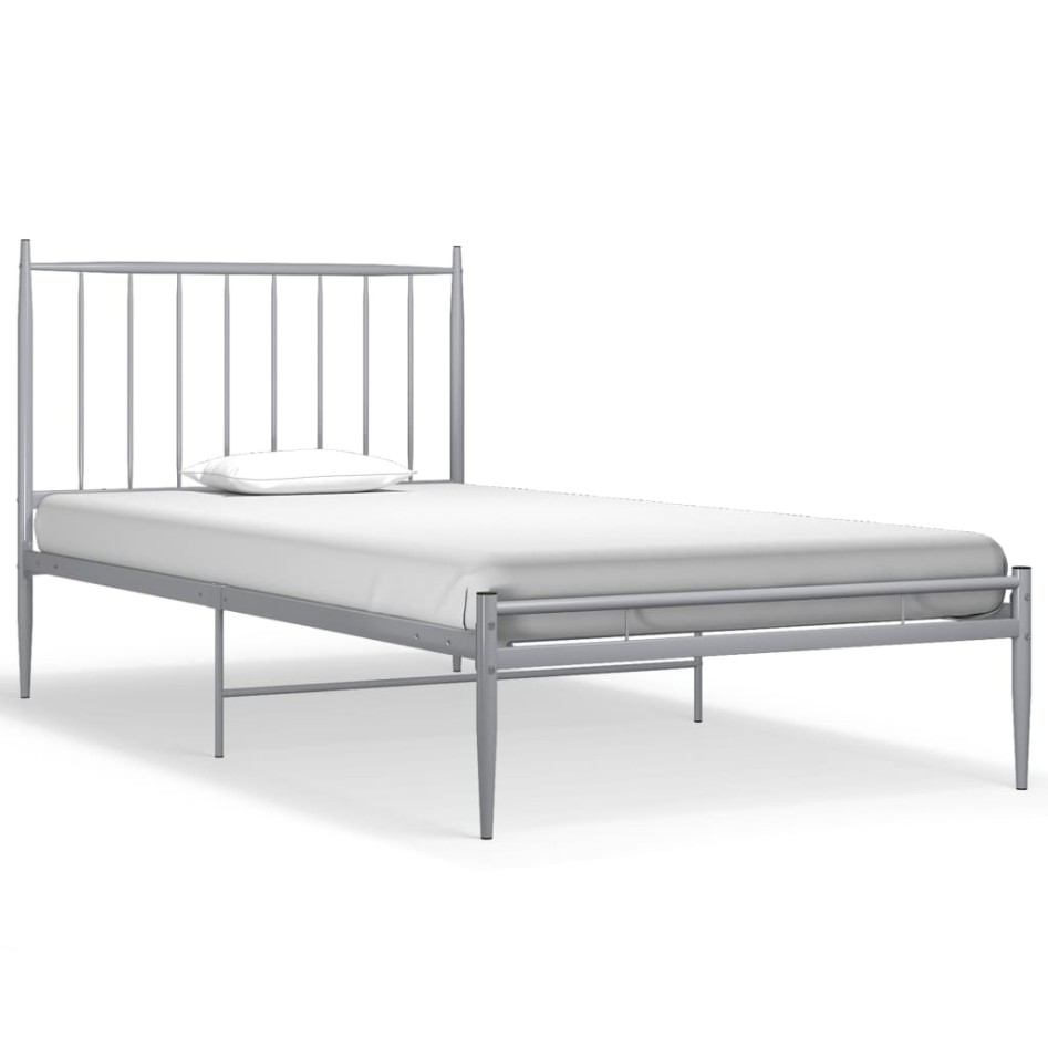 Estructura de cama de metal gris 100x200