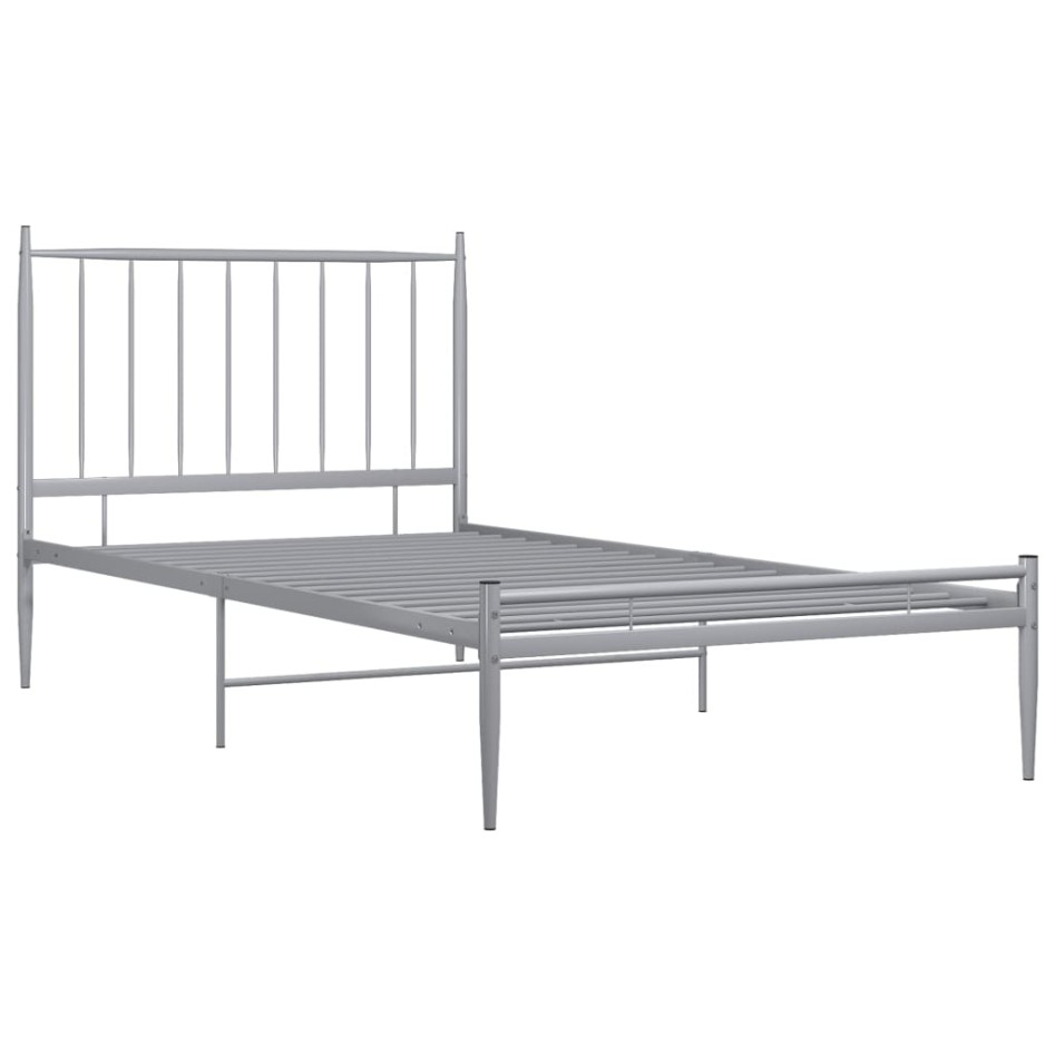 Estructura de cama de metal gris 100x200