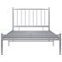 Estructura de cama de metal gris 100x200