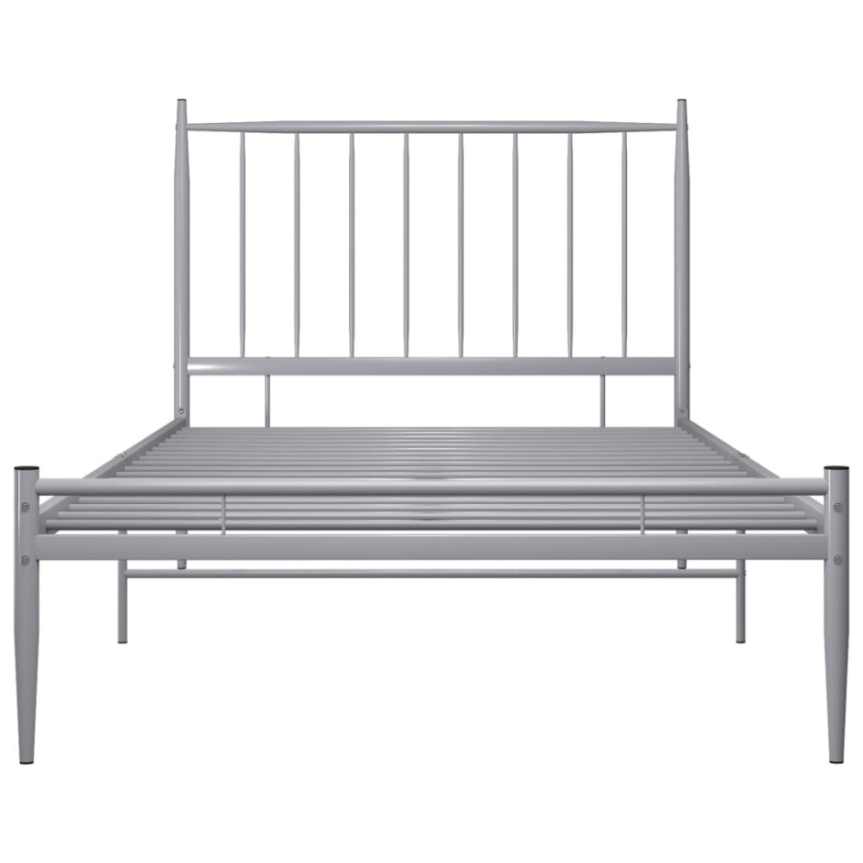 Estructura de cama de metal gris 100x200