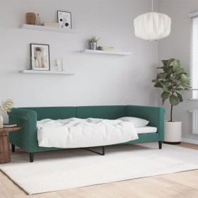 Sofá cama sin colchón terciopelo verde oscuro
