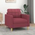 Sillón de tela rojo tinto 60