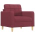 Sillón de tela rojo tinto 60