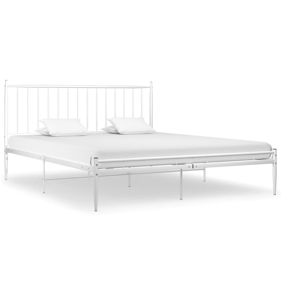 Estructura de cama de metal blanco 200x200