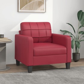Sillón cuero sintético rojo tinto 60