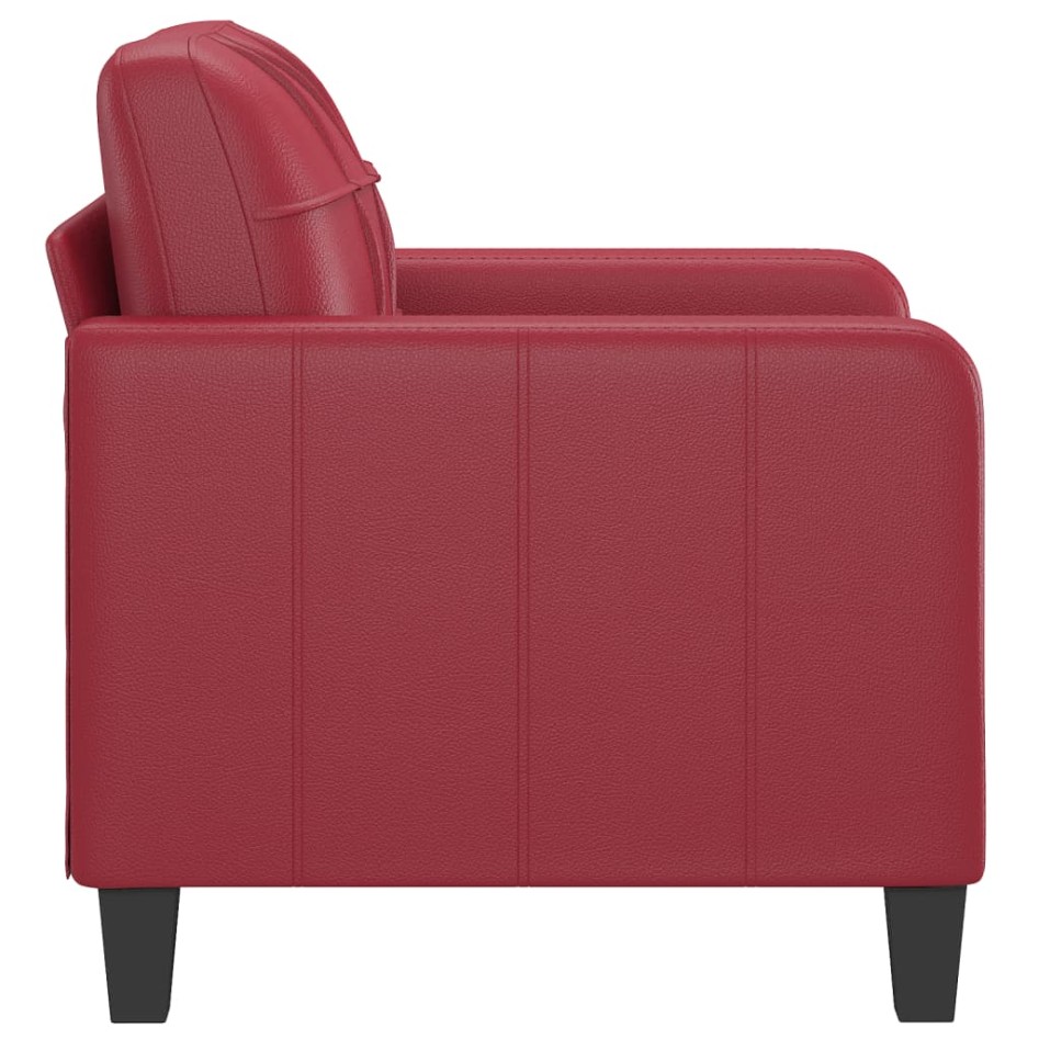Sillón cuero sintético rojo tinto 60