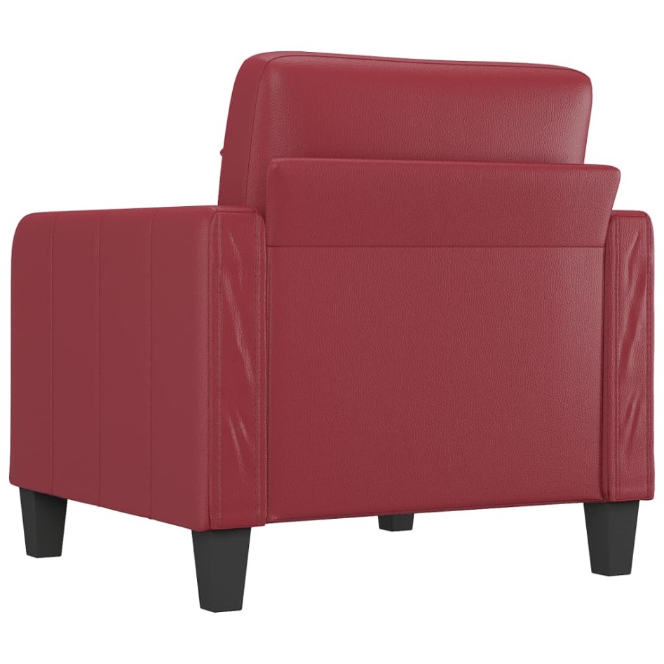 Sillón cuero sintético rojo tinto 60