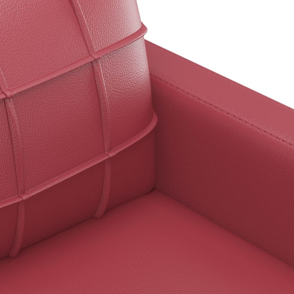 Sillón cuero sintético rojo tinto 60