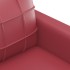 Sofá de 3 plazas de cuero sintético rojo vino 180