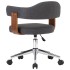 Silla de comedor giratoria de madera curvada y tela