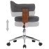 Silla de comedor giratoria de madera curvada y tela