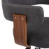 Silla de comedor giratoria de madera curvada y tela