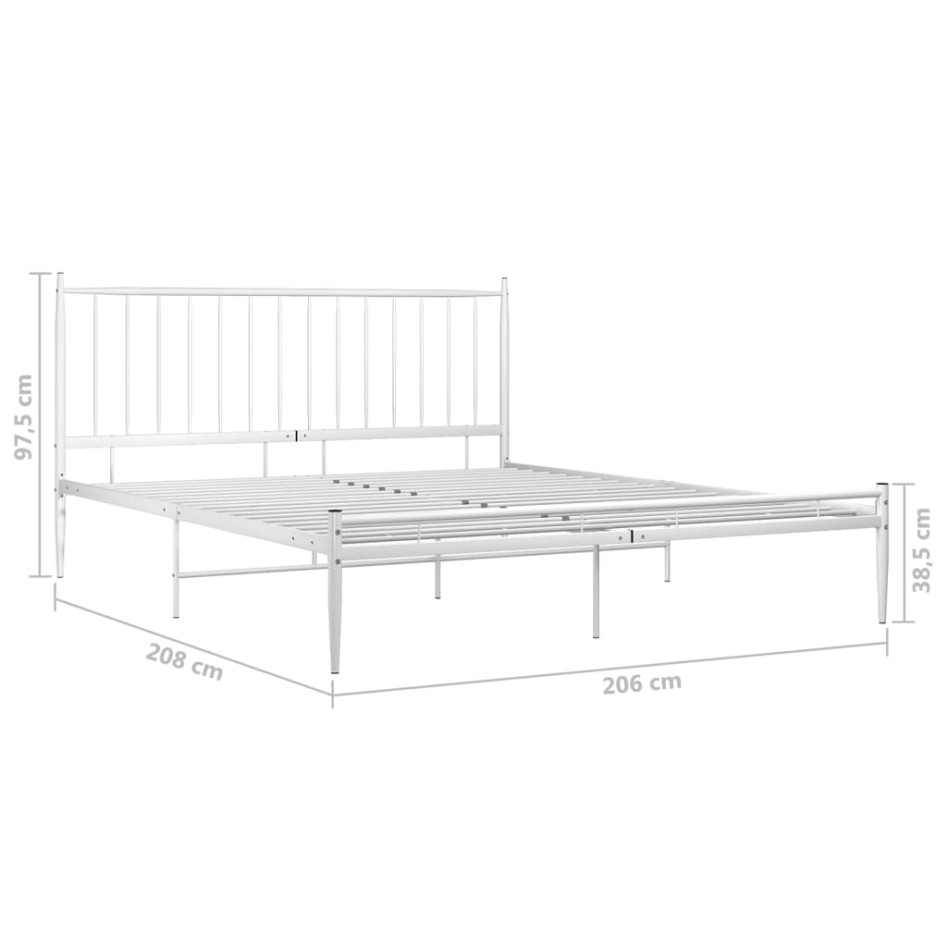 Estructura de cama de metal blanco 200x200