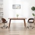 Silla de comedor giratoria de madera curvada y tela