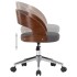 Silla de comedor giratoria de madera curvada y tela