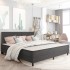Estructura de cama Box Spring sin colchón tela gris 200x200