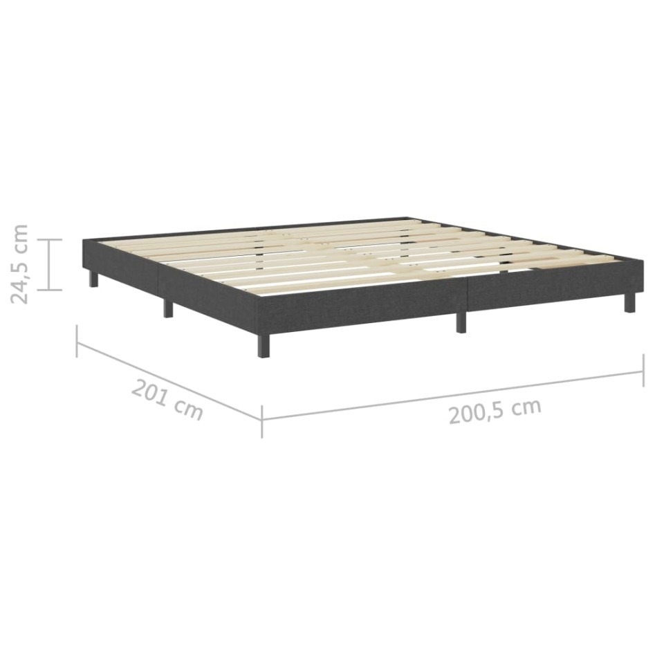Estructura de cama Box Spring sin colchón tela gris 200x200