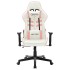 Silla de gaming de cuero sintético blanco y