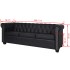 Sofá Chesterfield de 3 plazas cuero sintético