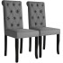 Sillas de comedor 2 unidades tela gris