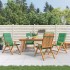 Sillas de jardín reclinables y cojines 4 uds madera maciza